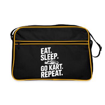 Mange. Dors. Go Kart. Répétez. - Sac Retro - noir/or - Devant