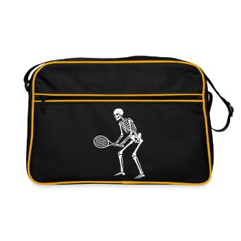 Skeleton plays tennis  - Retro Bag - black/gold - Front