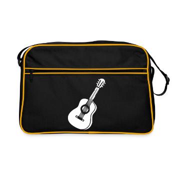 Gitarre Musik Geschenk Musiker Gitarrist - Retro Tasche - Schwarz/Gold - Vorne