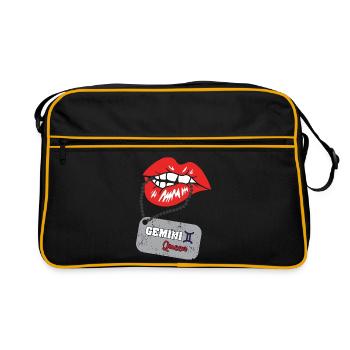 Zodiac sign Gemini - Retro Bag - black/gold - Front