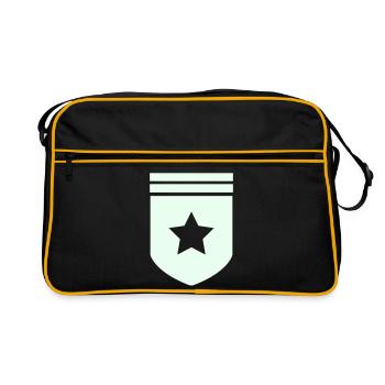 Abzeichen Stern - Retro Tasche - Schwarz/Gold - Vorne