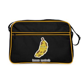 innen matsch – Banane Meme - Retro Tasche - Schwarz/Gold - Vorne