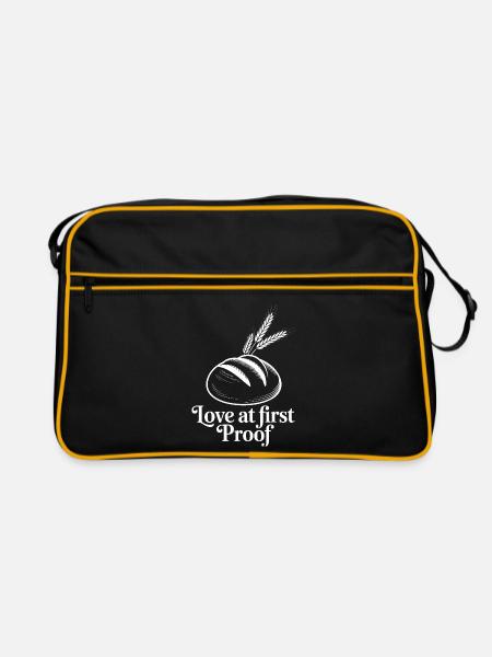 Erstliebe Brot Love at First Proof - Retro Tasche - Schwarz/Gold