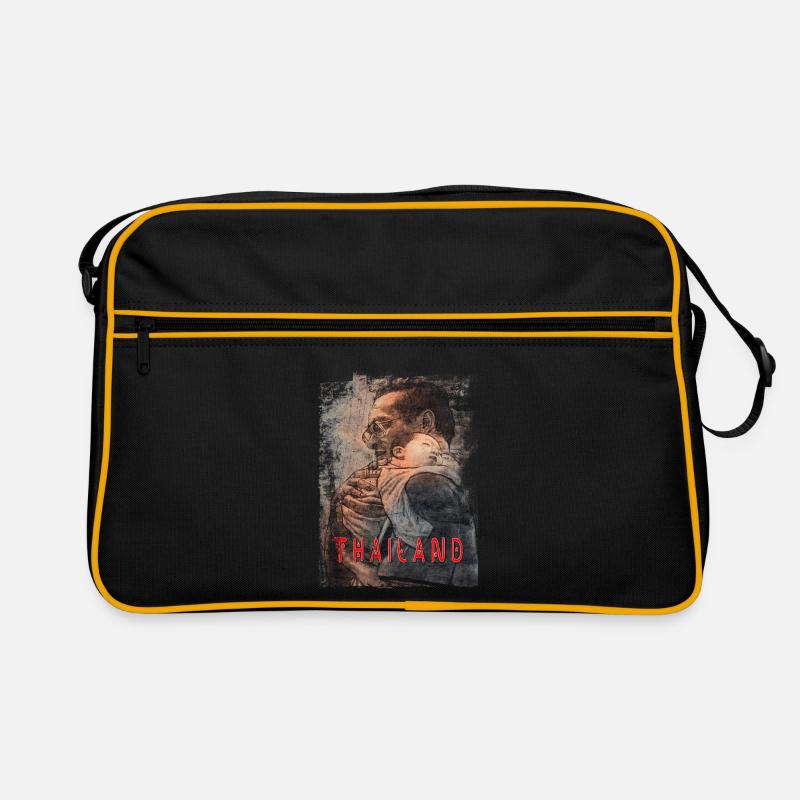 Thailand - Retro Tasche - Schwarz/Gold