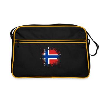 Norway flag paint blot blob stain blotches - Retro Bag - black/gold - Front