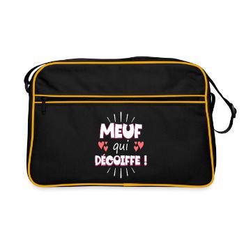 Femme Meuf Qui Décoiffe Meilleure Fille. À offrir - Sac Retro - noir/or - Devant
