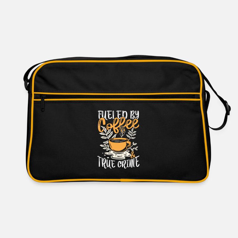 Kaffee angetrieben - Retro Tasche - Schwarz/Gold