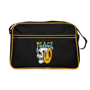Peace Skull - Retro Bag - black/gold - Front