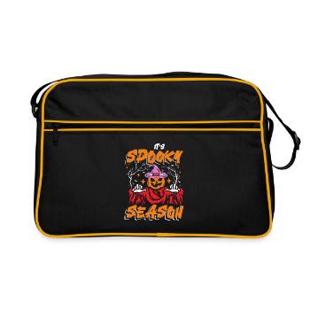 Es ist Gruselzeit | schauriger Halloweenspaß - Retro Tasche - Schwarz/Gold - Vorne