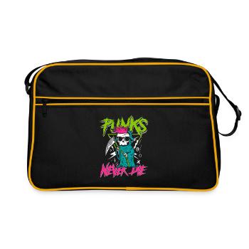 Punks never die | anti establishment skull - Retro Bag - black/gold - Front