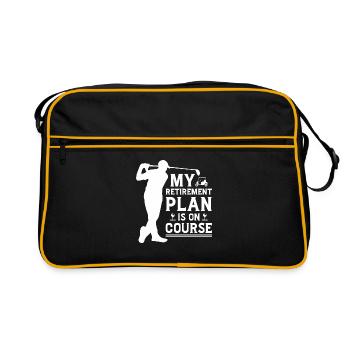 My Retirement Plan Golf Player Golfing Golf Course - Retro Tasche - Schwarz/Gold - Vorne