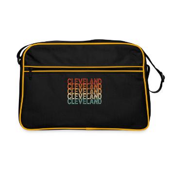 Cleveland Ohio - Retro Tasche - Schwarz/Gold - Vorne