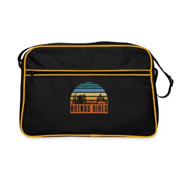 Buenos Aires Argentinien Skyline - Retro Tasche - Schwarz/Gold - Vorne