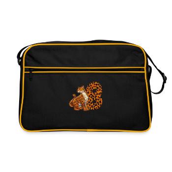 8 years old boy birthday Jaguar - Retro Bag - black/gold - Front