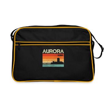 Aurora Illinois - Retro Bag - black/gold - Front