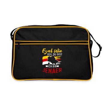 Egal Wie Geil Du Bist Ich Bin Jenaer - Retro Tasche - Schwarz/Gold - Vorne