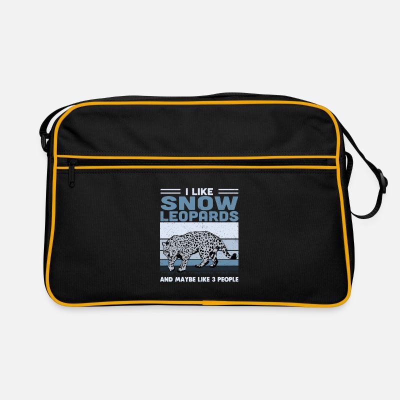 Schneeleopard Retro Tasche