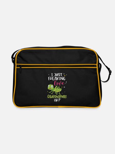 Grashüpfer - Retro Tasche - Schwarz/Gold