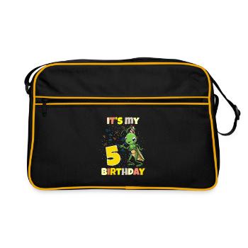 C’est ma sauterelle de 5ème anniversaire - Sac Retro - noir/or - Devant