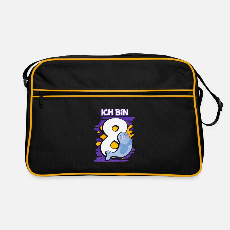 Ich Bin 8 Robbe Retro Tasche