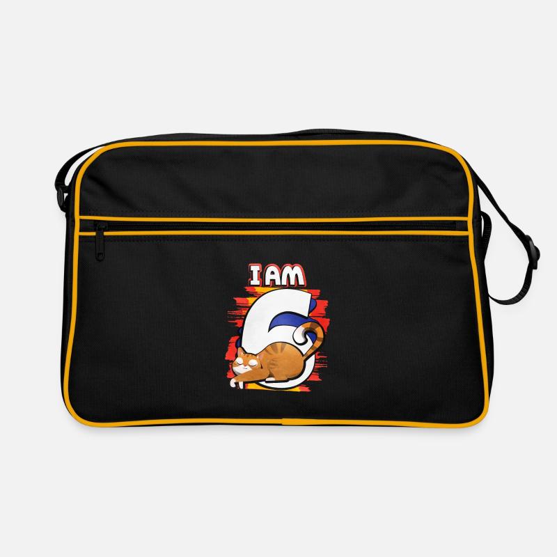 Ich Bin 6 Katze Retro Tasche