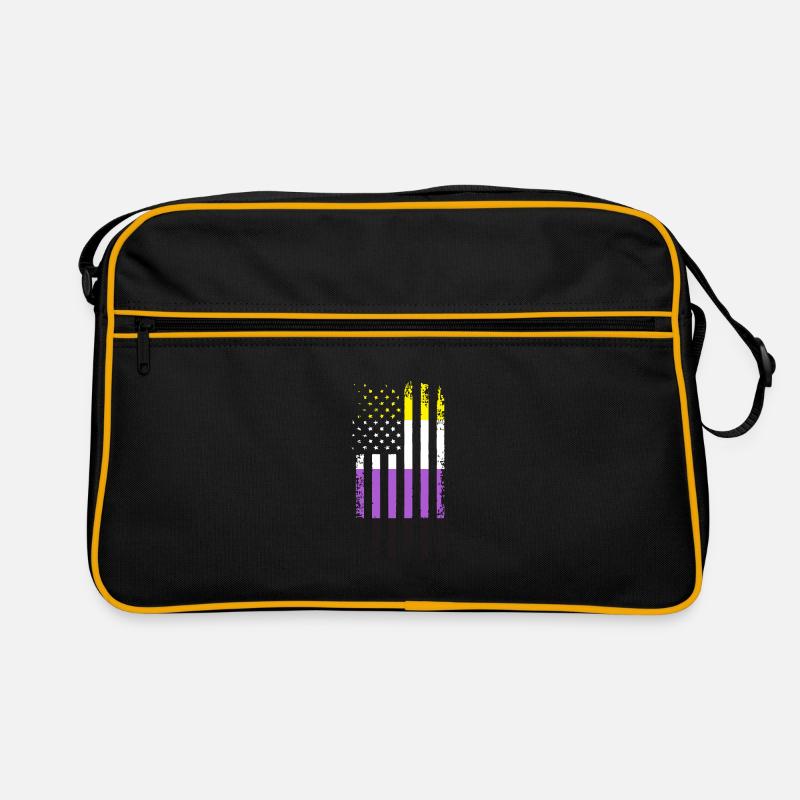 Non Binary Gender Flagge Geschenk Retro Tasche