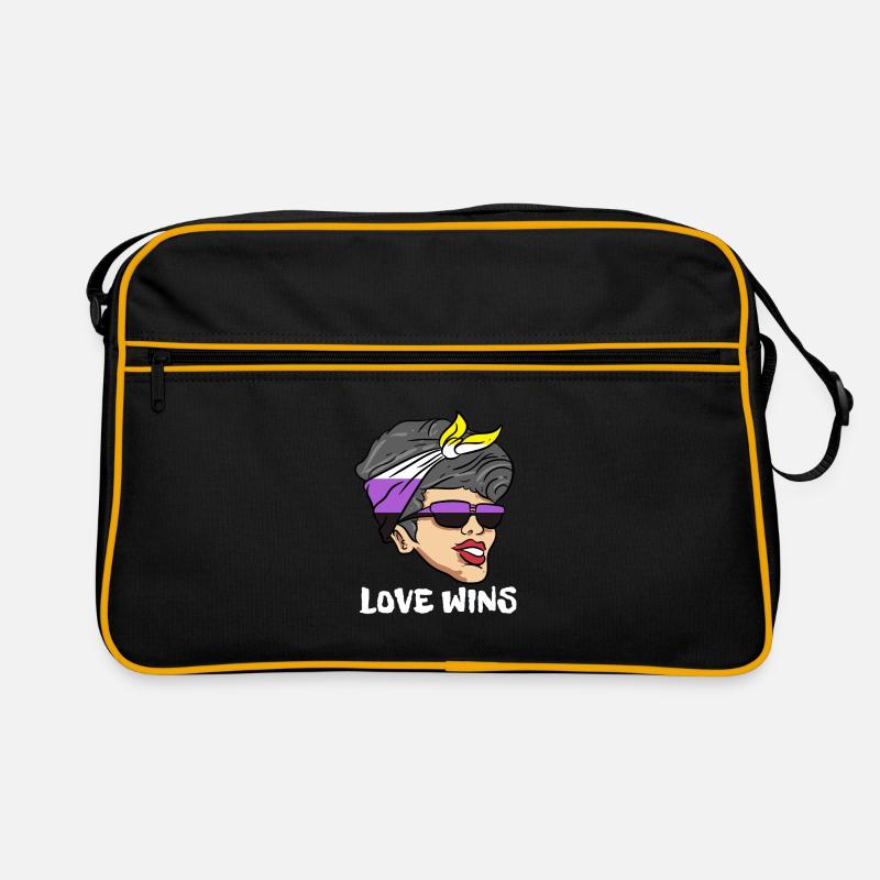 Non Binary Gender Flagge Geschenk Retro Tasche