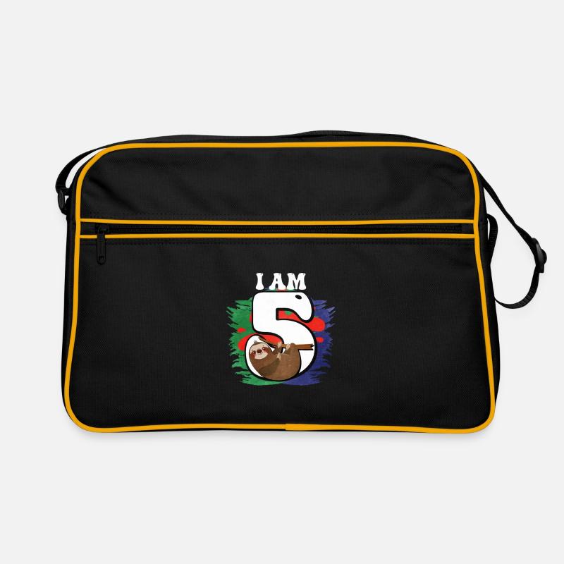 Ich Bin 5 Faultier Retro Tasche