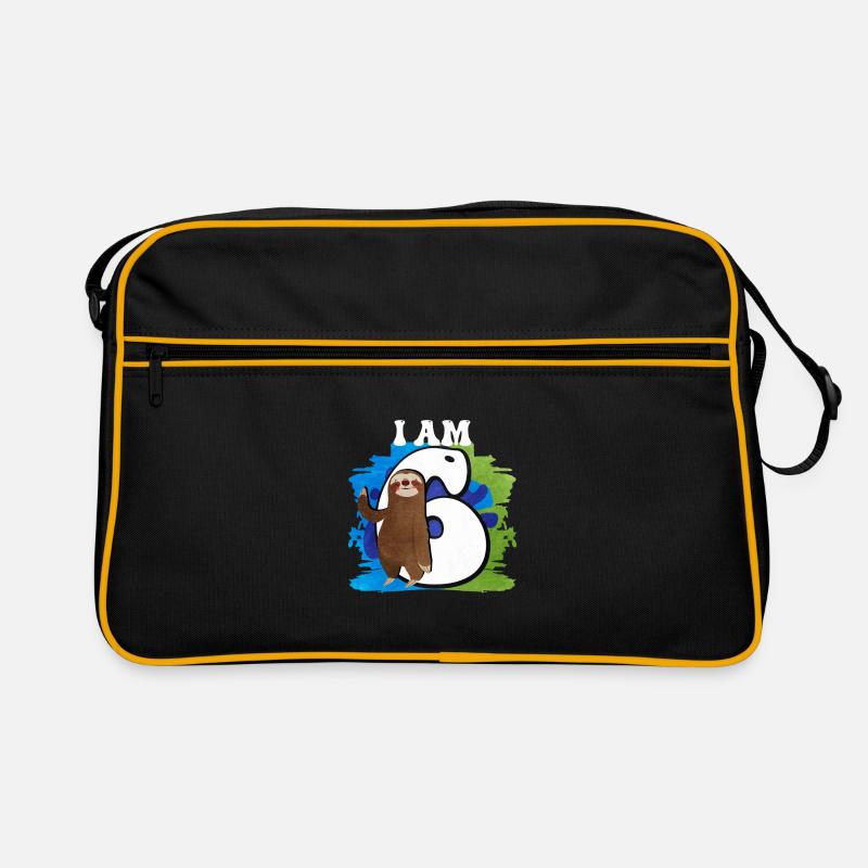 Ich Bin 6 Faultier Retro Tasche