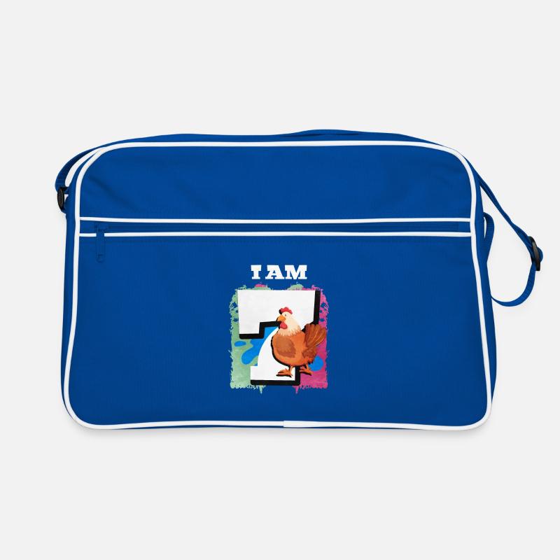 Ich Bin 7 Hühner Retro Tasche
