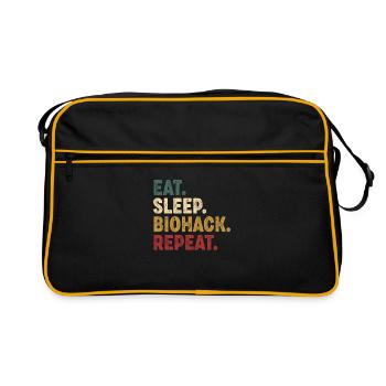 Manger Sommeil Biohacking Répéter - Sac Retro - noir/or - Devant
