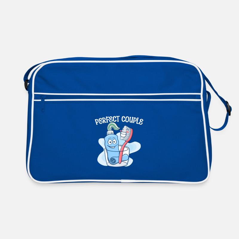 Pair Toothbrush Toothpaste Sweet Retro Bag