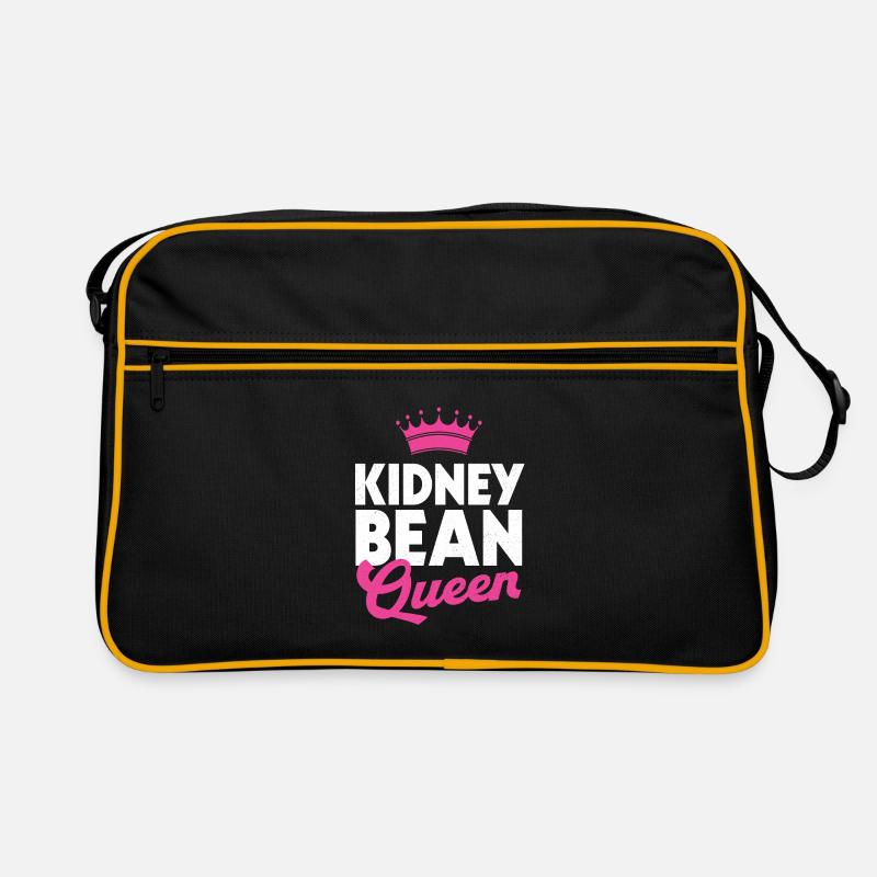 Kidney Bohnen - Retro Tasche - Schwarz/Gold