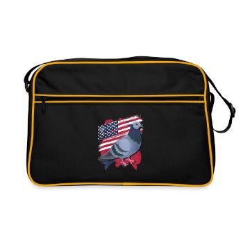 Taube - Retro Tasche - Schwarz/Gold - Vorne