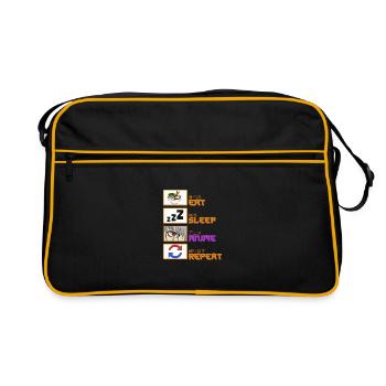 Manger Sommeil Anime Répéter - Sac Retro - noir/or - Devant