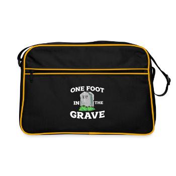 One Leg Joke Humor Gift - Retro Bag - black/gold - Front