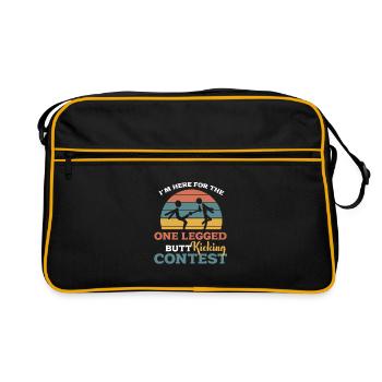 One Leg Joke Humor Gift - Retro Bag - black/gold - Front