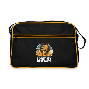 Zahn Zähne Zahnarzt Zahnmedizinische Angestellte - Retro Tasche - Schwarz/Gold - Vorne
