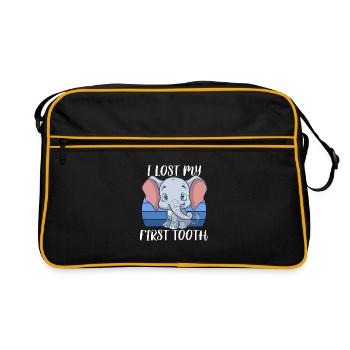 Zahn Zähne Zahnarzt Zahnmedizinische Angestellte - Retro Tasche - Schwarz/Gold - Vorne