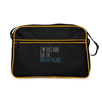 I'm only here for the frozen yogurt - Retro Bag - black/gold - Front