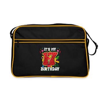 17th Birthday Watermelon Summer Gift - Retro Bag - black/gold - Front
