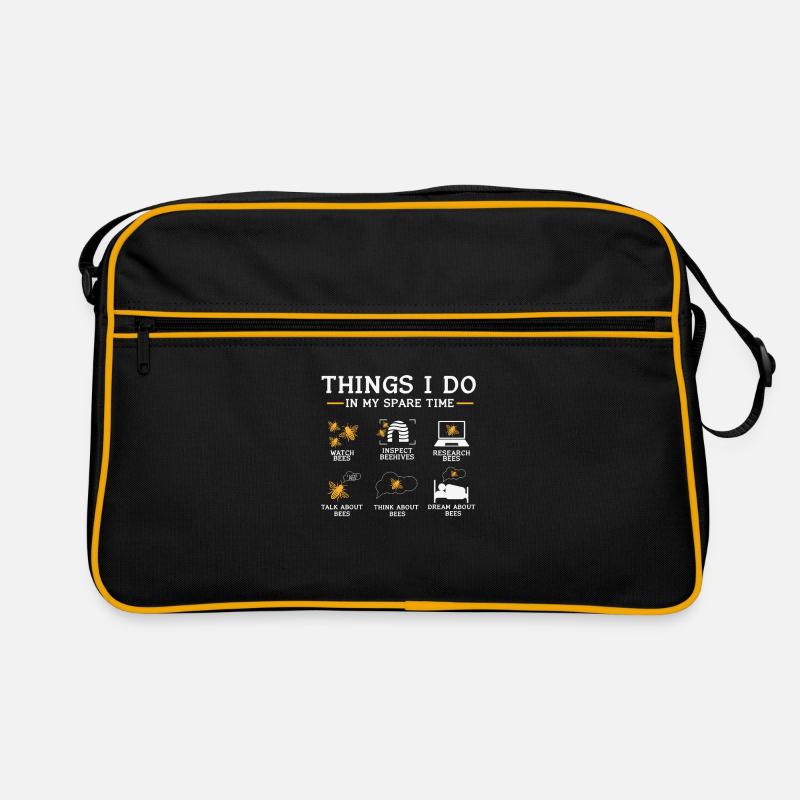 Bienen - Retro Tasche - Schwarz/Gold