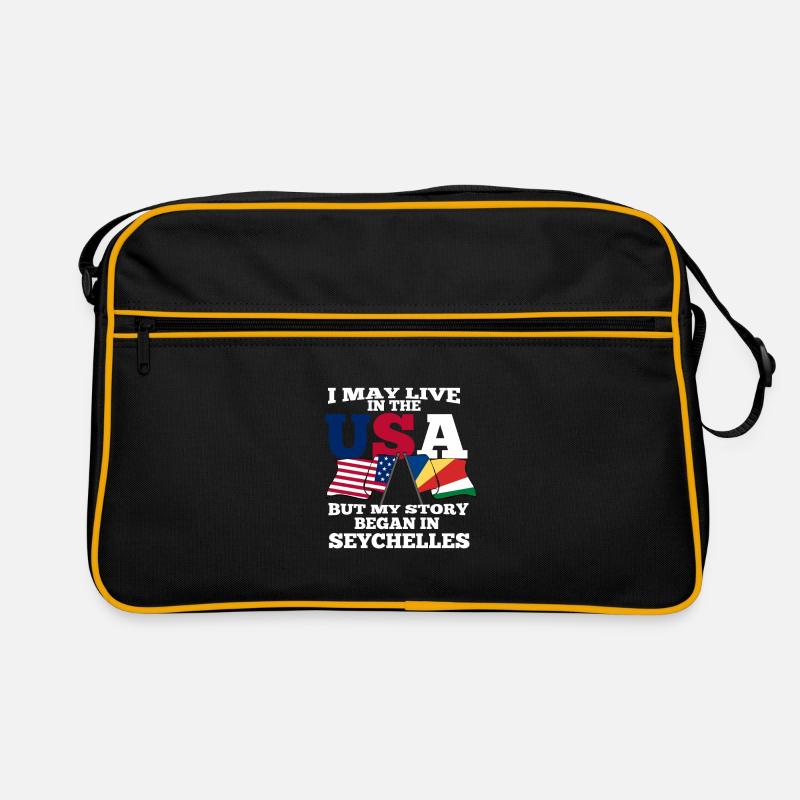 Seychellen - Retro Tasche - Schwarz/Gold