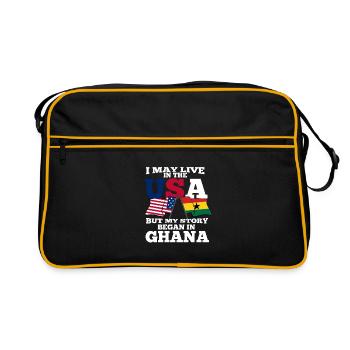 Ghana America USA Cadeau - Sac Retro - noir/or - Devant