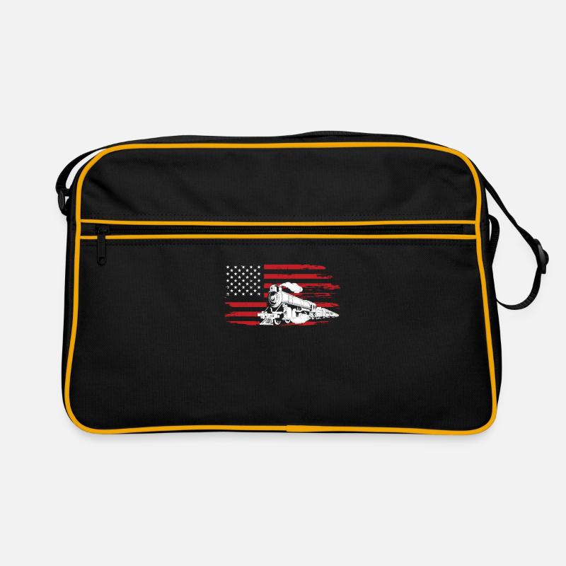 Train drapeau américain Sac Retro