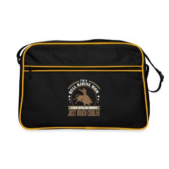 Bulls Riding Rodeo Gift - Retro Bag - black/gold - Front