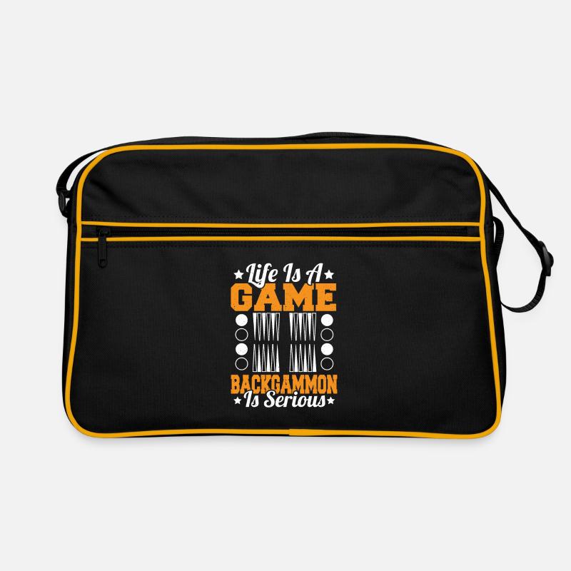 Backgammon - Retro Tasche - Schwarz/Gold
