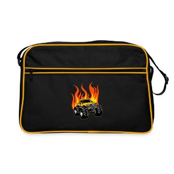 Monster Truck Big Wheels Truck Cadeau - Sac Retro - noir/or - Devant