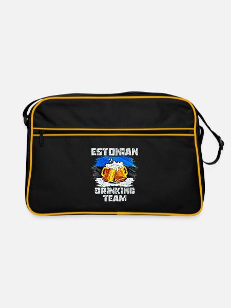Équipe de beuverie d’Estonie - Sac Retro - noir/or - Devant