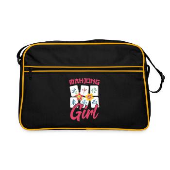 Gift for Mahjong Fans - Retro Bag - black/gold - Front
